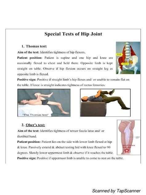 Special tests for the lower limb 